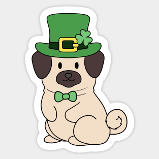 St Patrick Pug Sticker